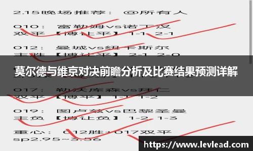 莫尔德与维京对决前瞻分析及比赛结果预测详解